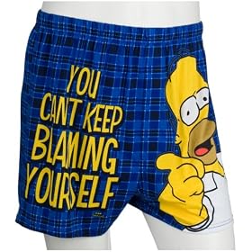 Simpsons Men's Blame Yourself Knit Boxer