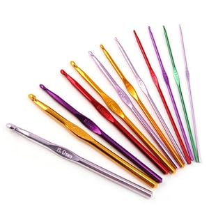 WMA 12 Sizes Multi coloured Aluminum Crochet Hooks Needles Set 2mm-8mm