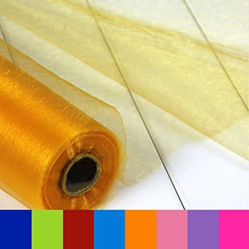 Sheer Crystal Organza Fabric For Wedding or Party Decoration Width 28" 50Yards/Roll Orange