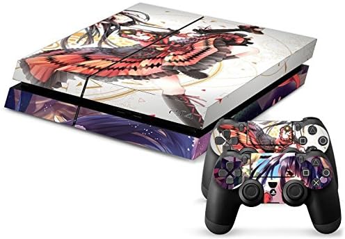 MightyStickers PS4 Console Designer Protective Vinyl Skin Decal Cover for Sony PlayStation 4 & Remote DualShock 4 Wireless Controller Stickers Skin - Japanese Anime Twintail Sexy Santa Girl