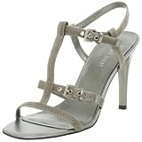Nine West Womens Talker T-Strap Sandal,Pewter Metal,6.5 M