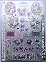 A4 sheet 3D step by step Dufex Freestyle die cut decoupage and design elements - floral, pansies