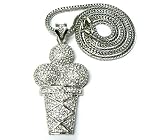 Iced Gucci Mane Ice Cream Cone PENDANT Franco Silver 519O0FH3V L. SL160 Iced Gucci Mane Ice Cream Cone PENDANT Franco Silver