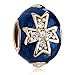 Pugster Sapphire Blue Drip Gum Celtic Cross Crystal Faberge Egg Bead Fits Pandora Charm Bracelet