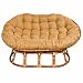 International Caravan Papasan Double Chair Rattan Frame Color - Natural