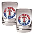 Texas Rangers MLB 2pc Rocks Glass Set - Primary Logo