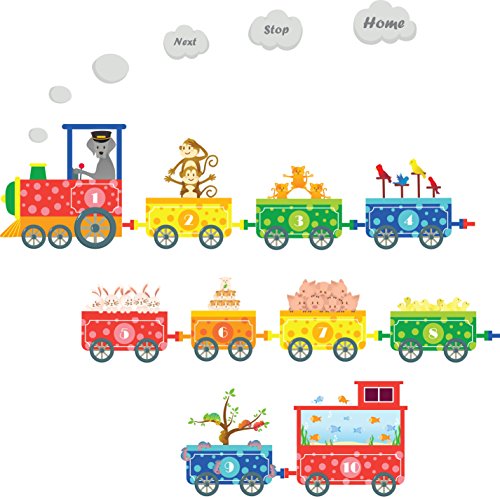 Numbers pet train wall decals - fun and educational ani…