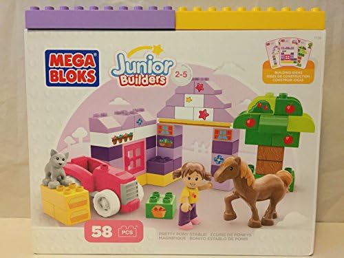 Building Blocks Pretty Pony Stable & Building Blocks Build-a-Story 60 piece Tub (Classic)