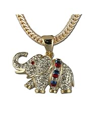 Baguette Patriotic Elephant Neckslide/Pendant