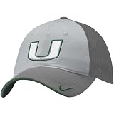 Nike - Nike Miami Hurricanes Grey Mesh Relaxed Swoosh Flex Fit Hat