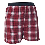 FALSE FLY - Maroon (Dark Red) and White Tartan Plaid Check Cotton Flannel Plaid check boxers boxer shorts exposed waist false fly, Medium FALSE FLY - Maroon (Dark Red) and White Tartan Plaid Check Cotton Flannel Plaid check boxers boxer shorts exposed waist false fly, Medium