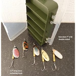 fishing spoons hooks and tackle box - FOR BIG GAME...PIKE, SALMON ETC