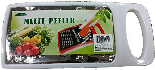 2 in 1 Handheld Cheese Grater Drum for parmesan &amp; Multi Peeler-Slicer for table - lettuce shredder-stainless steel grinder with handy tray compartment (white)