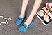 SUNROLAN Women's Polyurethane Suede Flats Slip On Loafers Driving Moccasins Soft Walk Boat Shoes