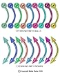 UNALLOYED GRADE 2 TITANIUM EYEBROW ASSORTMENT ASSTCRVTIT16 -BALL