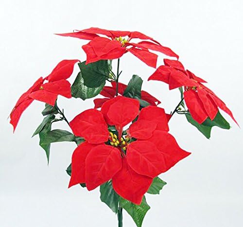 SHIHUALINE Simulation flower Poinsettia Christmas decoration fake flower silk flower artificial Red flowers