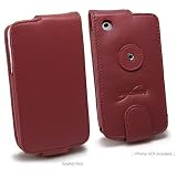 Apple iPhone Designio Leather Case (Scarlet Red (vertical flip cover))