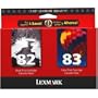 Lexmark 82 Black & 83 Color Ink Cartridge Combo Pack (18L0860)