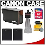 Canon PSC-900 Leather Digital Camera Case Bag + (2) NB-8L Batteries + 8GB S ....
