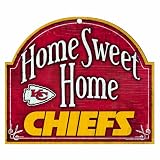 NFL Kansas City Chiefs 10-by-11 inch Wood "Home Sweet Home" Sign