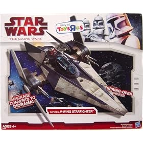 Star Wars 2009 Clone Wars Exclusive Deluxe Vehicle Imperial V-Wing Starfighter