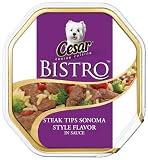 Cesar Canine Cuisine Bistro,  Steak Tips Sonoma Style Flavor in Sauce, , 3.5-Ounce Containers (Pack of 24)