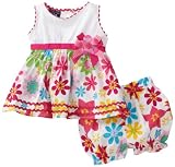 So La Vita Baby-girls Newborn Knit Yoke Colorful Woven Skirt, Pink, 6 Months