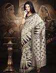 Latest Coffee Bhagalpuri Silk Printed Saree with Unstitch Blouse
