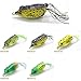 wLure 5 Hollow Body Topwater Frogs Fishing Lures Baits with Free Tackle Box 2 1/5 Inch 3/8 Oz FG43KB