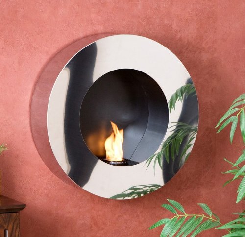 Round Gel Sconce - Stainless Steel