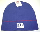 New! New York Giants Beanie Blue with thin red stripe NY Knit Skull Cap Straight No Cuff