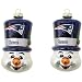 Topperscot New England Patriots Blown Glass Top Hat Snowman Ornament (2 Pack) Size: One Size