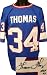 Thurman Thomas Autographed/Hand Signed Buffalo Bills Blue Prostyle Throwback Jersey HOF07- Thomas Ho