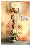 Slam Dunk by Jay Throckmorton. Size 11.06 inches width by 17.16 inches height. High Quality Art Poster Print