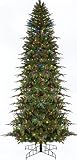 6' Pre-Lit Slim Palisade Artificial Christmas Tree - Multi LED Lights