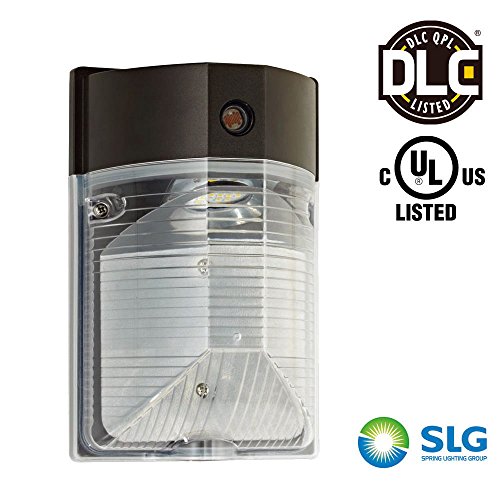 [Photocell Included] SLG Security LED Wall Pack Light, Outdoor LED Wall Pack, 120VAC 25 Watts(50W HID Comparable), Cool White(4000K), CRI80, 2126lm, IP65 Rated, DLC Qualified and UL listed, 1 PACK