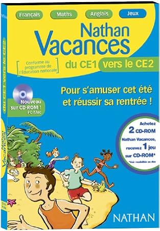 Nathan Vacances CE1 vers CE2 + CD-Rom PC découverte Print Artist 2004