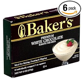 Baker's Premium White Chocolate Baking Squares, 6-Ounce Boxes (Pack of 6)