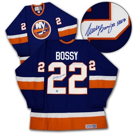 Mike Bossy Islanders Autographed/Hand Signed Stanley Cup Hockey Jersey
