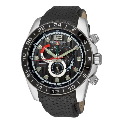 Stuhrling Original Men's 547.33151 Lifestyles Pantheon Swiss Quartz Chronograph Day and Date Alarm Black Watch