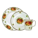 Royal Albert Old Country Roses Holiday 3-Piece Place Setting, Service for 1