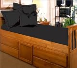 3 pc Full Size Bedding Comforter Set - Southern Textiles Black Twill Cozy Kids Snuggler Set