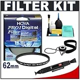 Hoya DMC Pro1 Digital 62mm Ultraviolet UV Lens Filter + Accessory Kit for Canon, Nikon, Sony, Olympus & Pentax Lenses