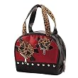 Black/Red Pu w/Cheetah Skulls & Crossbones Bowling Bag