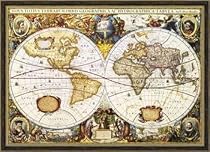 Map of the World Maps Framed Art Poster Print, 36x27