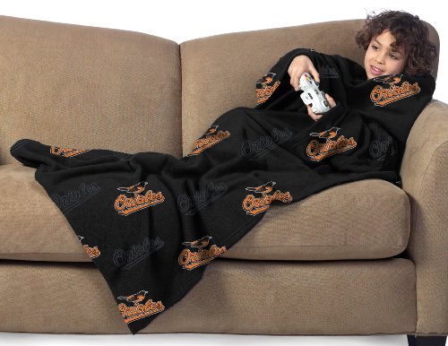 MLB Baltimore Orioles Youth Comfy Throw Blanket with Sleeves