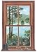 Trompe L' Oeil Cabin Lodge Window Wallpaper Wall Mural Fish Fishing Camp Mountain Home Decor Wall Art Living Room Den Study Office