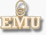 Eastern Michigan Eagles EMU 3/16 Charm - 14KT Gold Jewelry