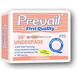 Prevail Super Absorbent Disposable Underpads 30" x 36", Peach color, Case of 100(4 bags of 25)