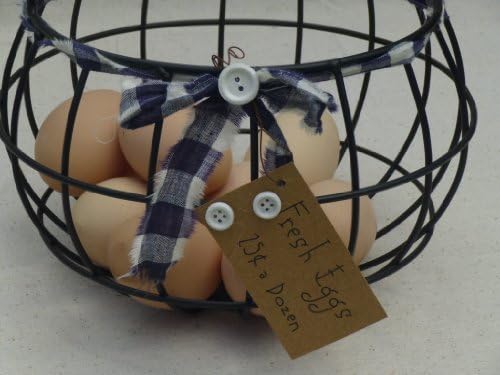 EggBaskets Homespun Wire Egg Basket with Study Handle Black